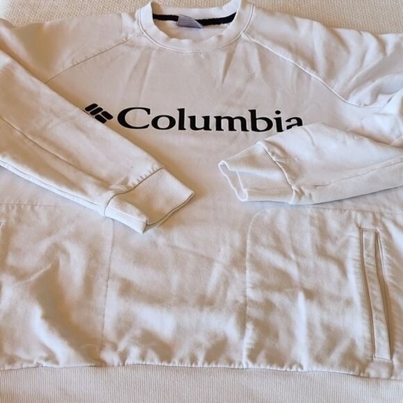 Columbia Graphic Logo 2 Pockets Crew Neck Long Sleeve Sz. M (XL) Sweatshirt - Picture 4 of 9